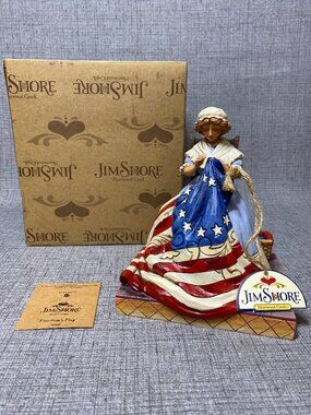 RARE 2010 Jim Shore Patriotic July Fourth Freedoms Flag Betsy Ross 4021138